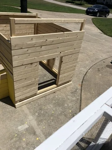 Framing the coop, plank by plank